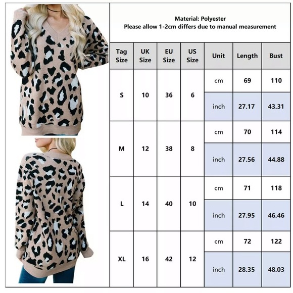 🎉HP🎉White Cheetah Print V Neck Sweater! - Picture 6 of 6